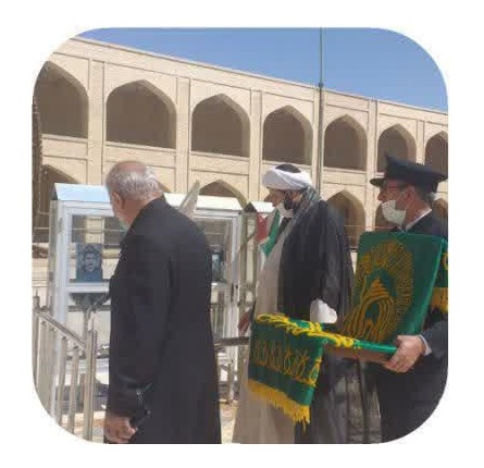 خادمان کاروان زیر سایه خورشید به زیارت شهدای فیروزآباد رفتند