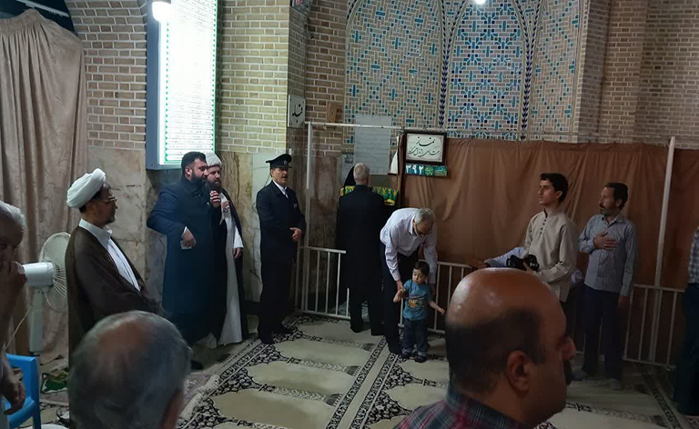 حضور فرستادگان حضرت ابالحسن‌الرضا(علیه‌السلام) در مسجد حضرت صاحب، میدان باهنر شهر یزد
